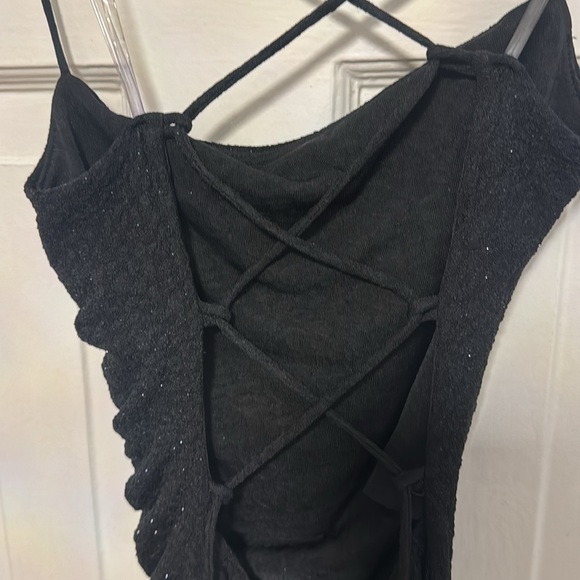 HONEY- black glitter gown size S - Picture 3 of 4